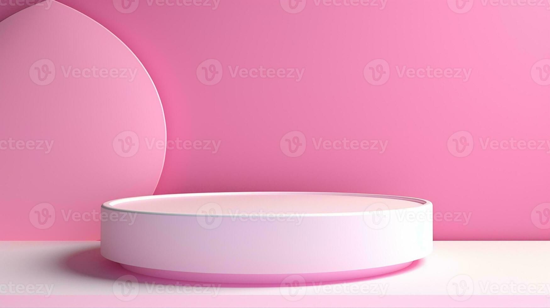 AI generated 3d rendered pink empty display podium Minimal scene for product display presentation photo