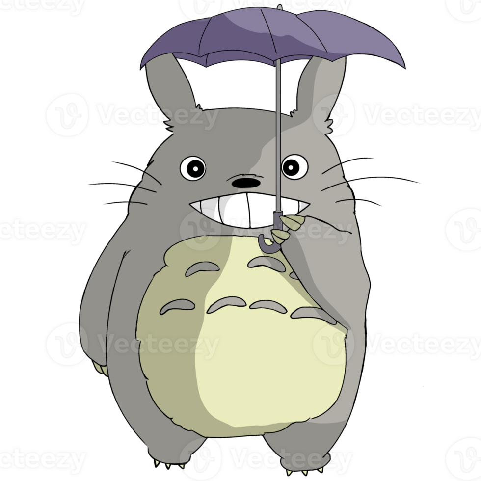Cute Big rabbit with umbrella png