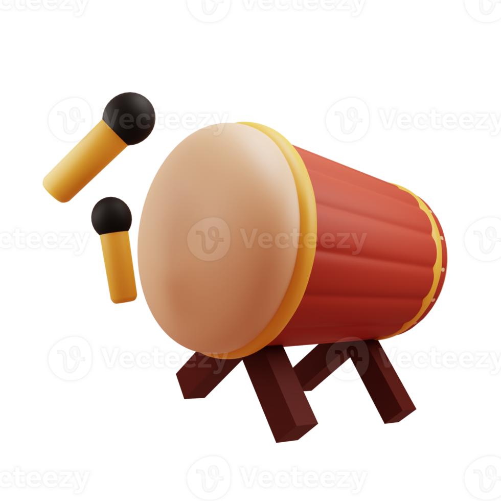 beduk or islamic drum 3d icon png
