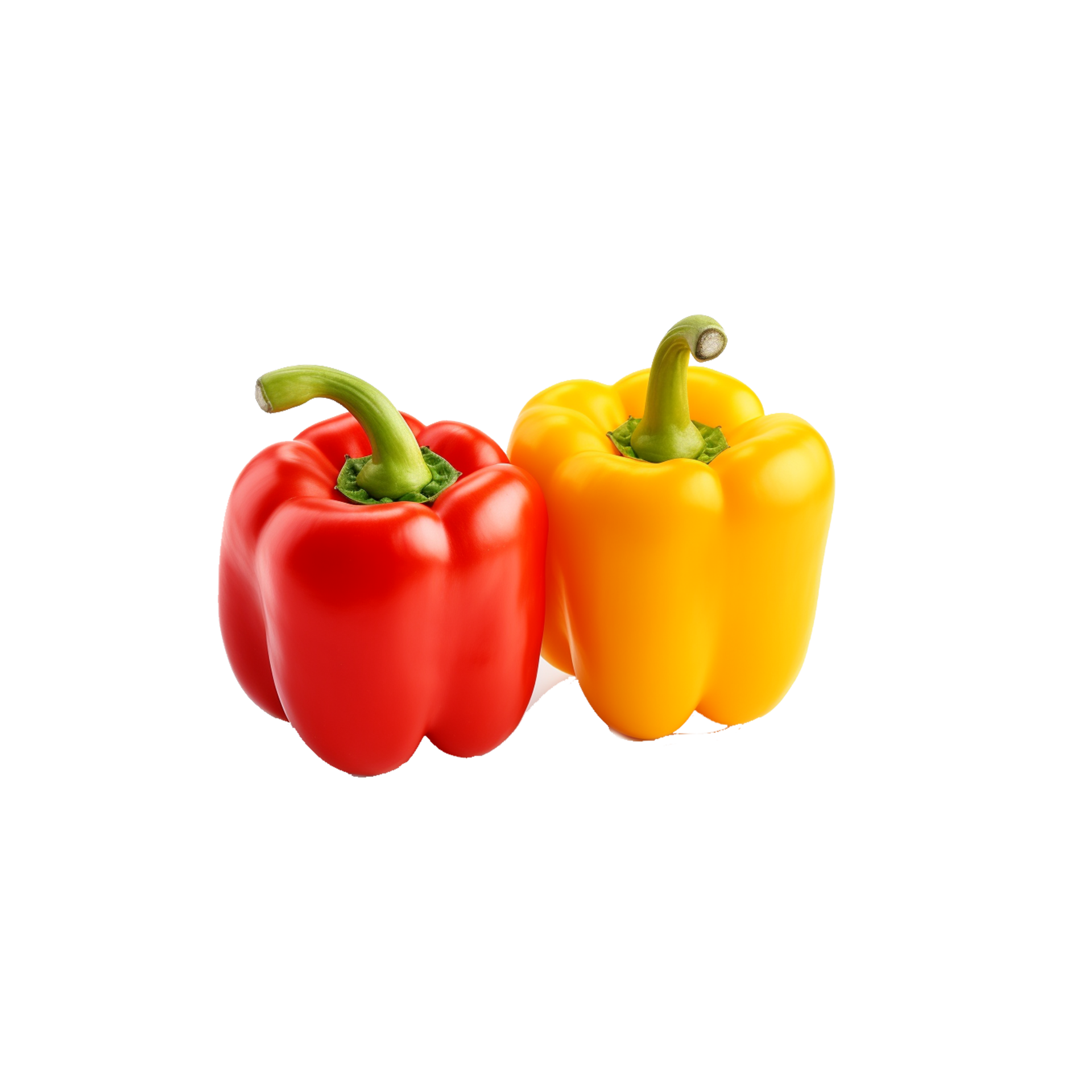 Realistic image of red and yellow peppers,Red and yellow bell peppers