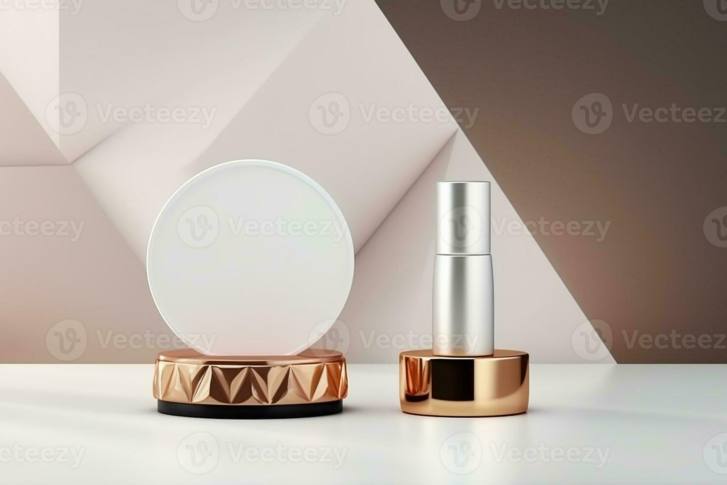 AI generated 3d rendered cosmetics bottle product on isolated background photo