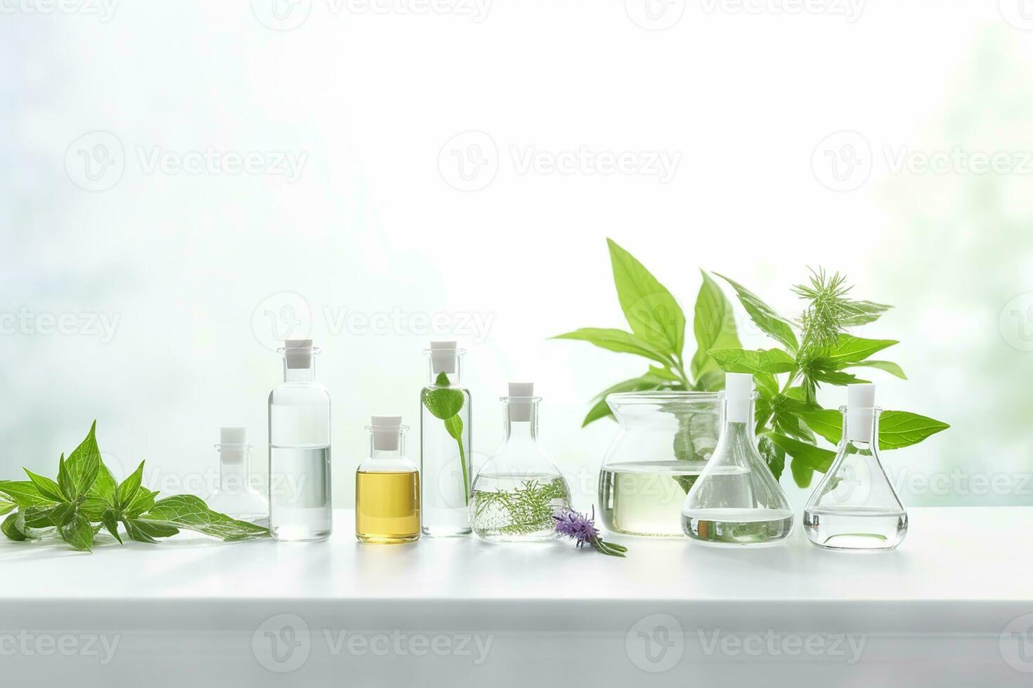 AI generated Beauty cosmetics products concept with cream tube, jar and serum on pastel background, top view, flat lay, photo