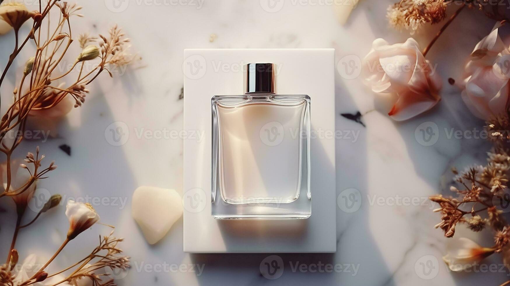 AI generated Beauty cosmetics products concept tube container cream tube, jar and serum on background, top view, flat lay, photo