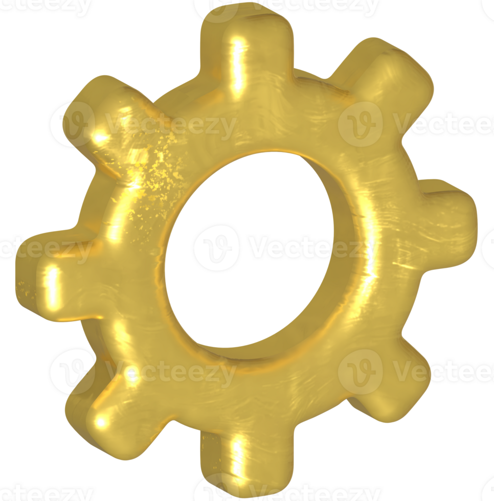 Golden gear illustration png