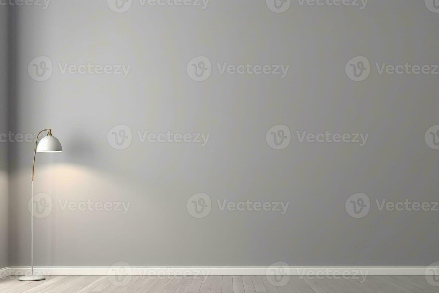 AI generated a lamp on full empty hall 3d rendered photo