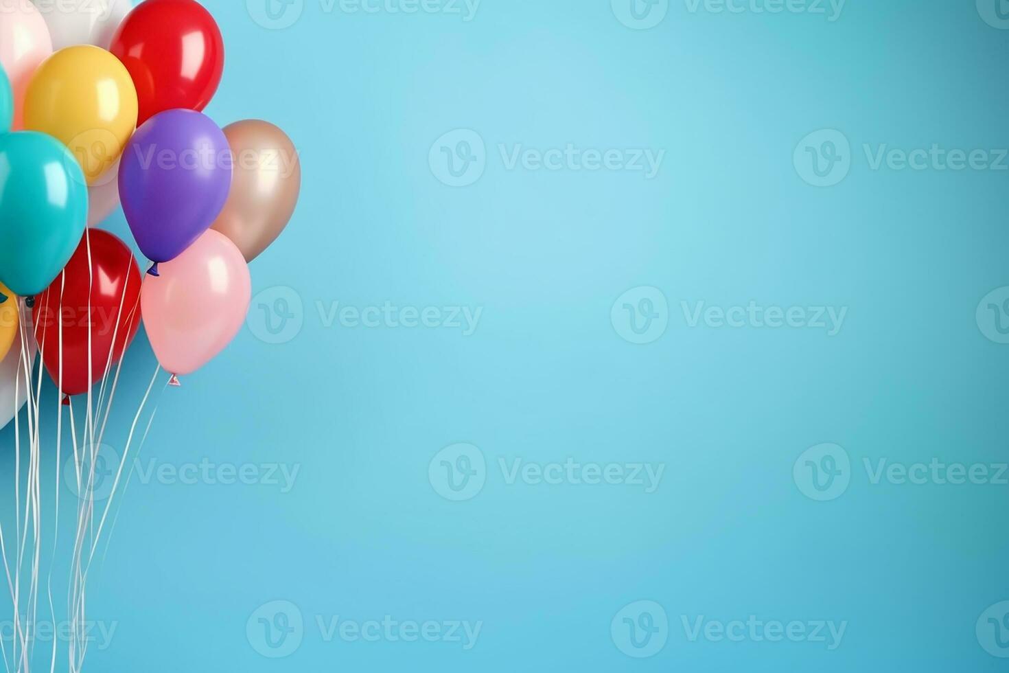 AI generated 3d rendered empty display birthday with balloons podium Minimal scene for product display presentation photo