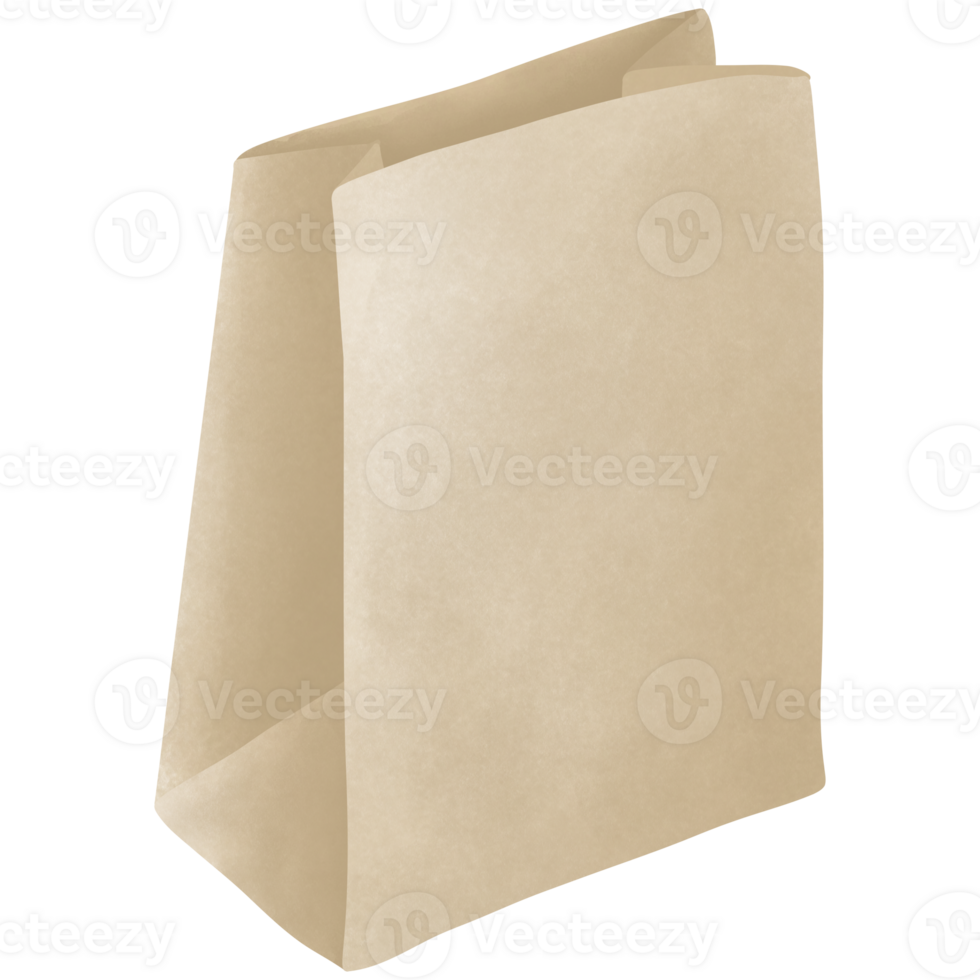 Brown paper bag illustration without handle 35896378 PNG