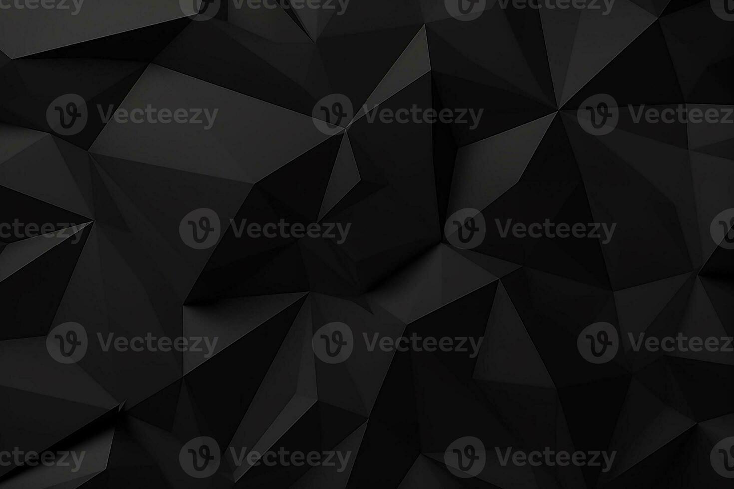 AI generated Black abstract geometric background from polygons photo