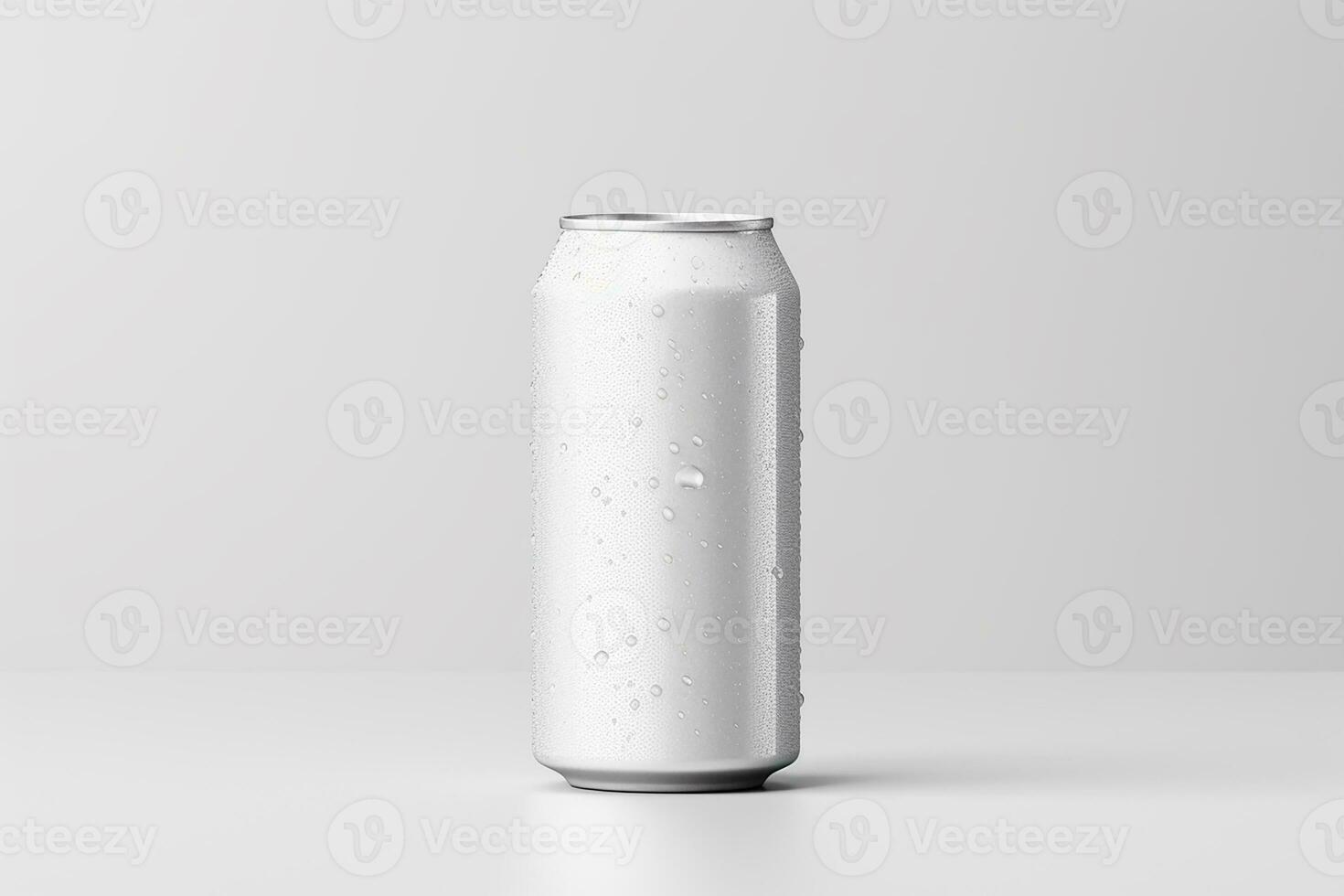 AI generated Empty steel can on isolated white background photo