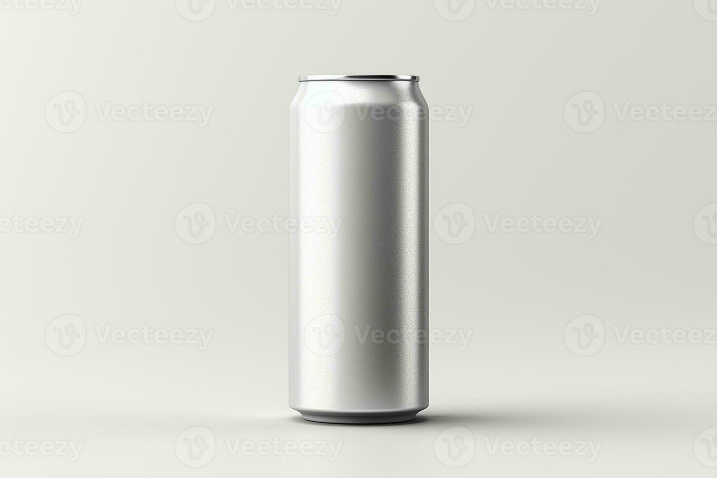 AI generated Empty steel can on isolated white background photo