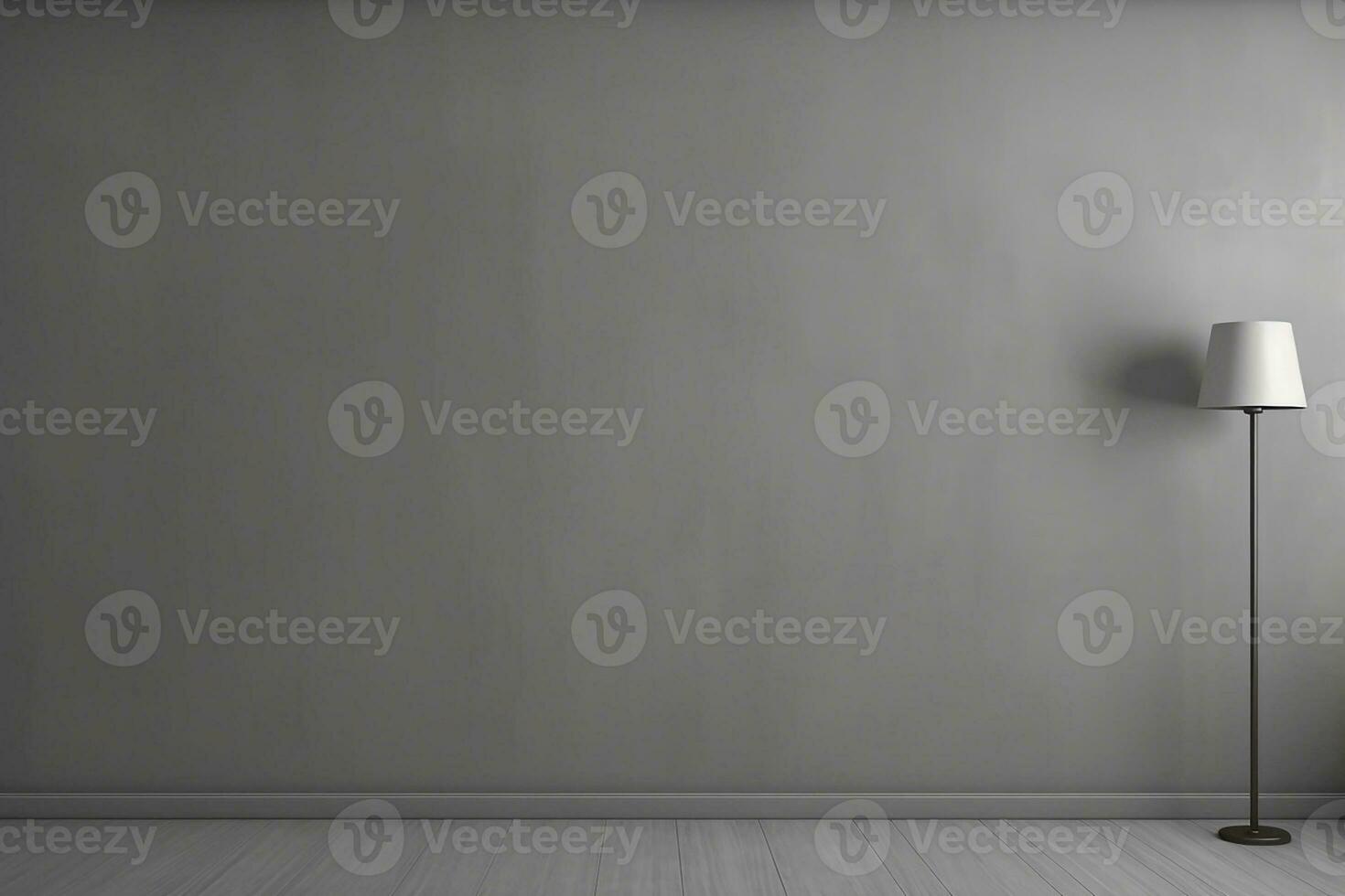 AI generated a lamp on full empty hall 3d rendered photo