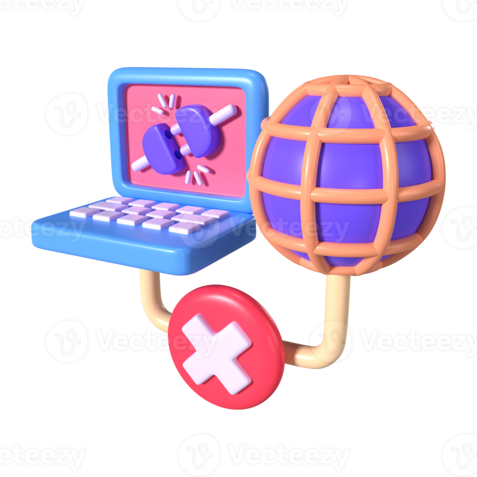Disconnected 3D Illustration Icon png
