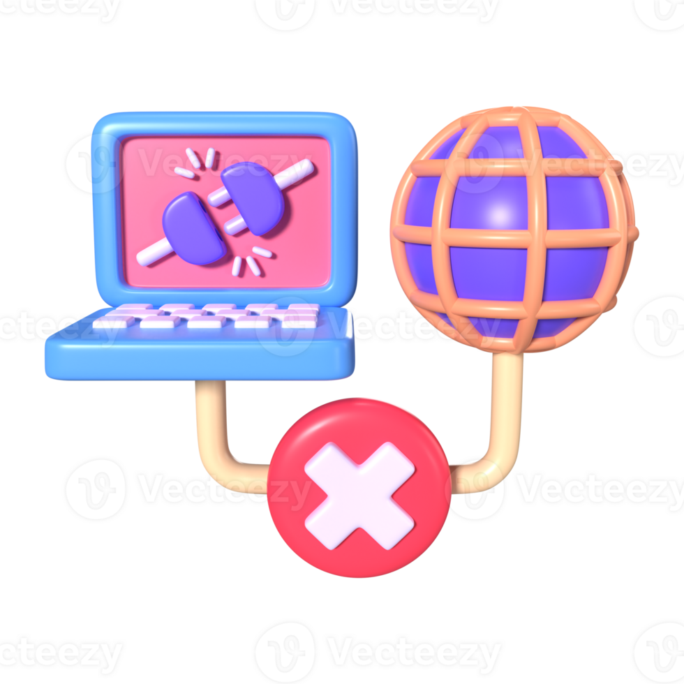 Disconnected 3D Illustration Icon png