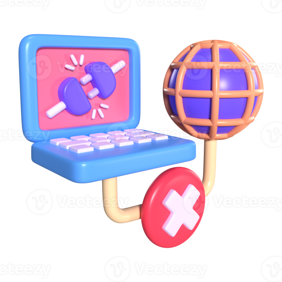 Disconnected 3D Illustration Icon png