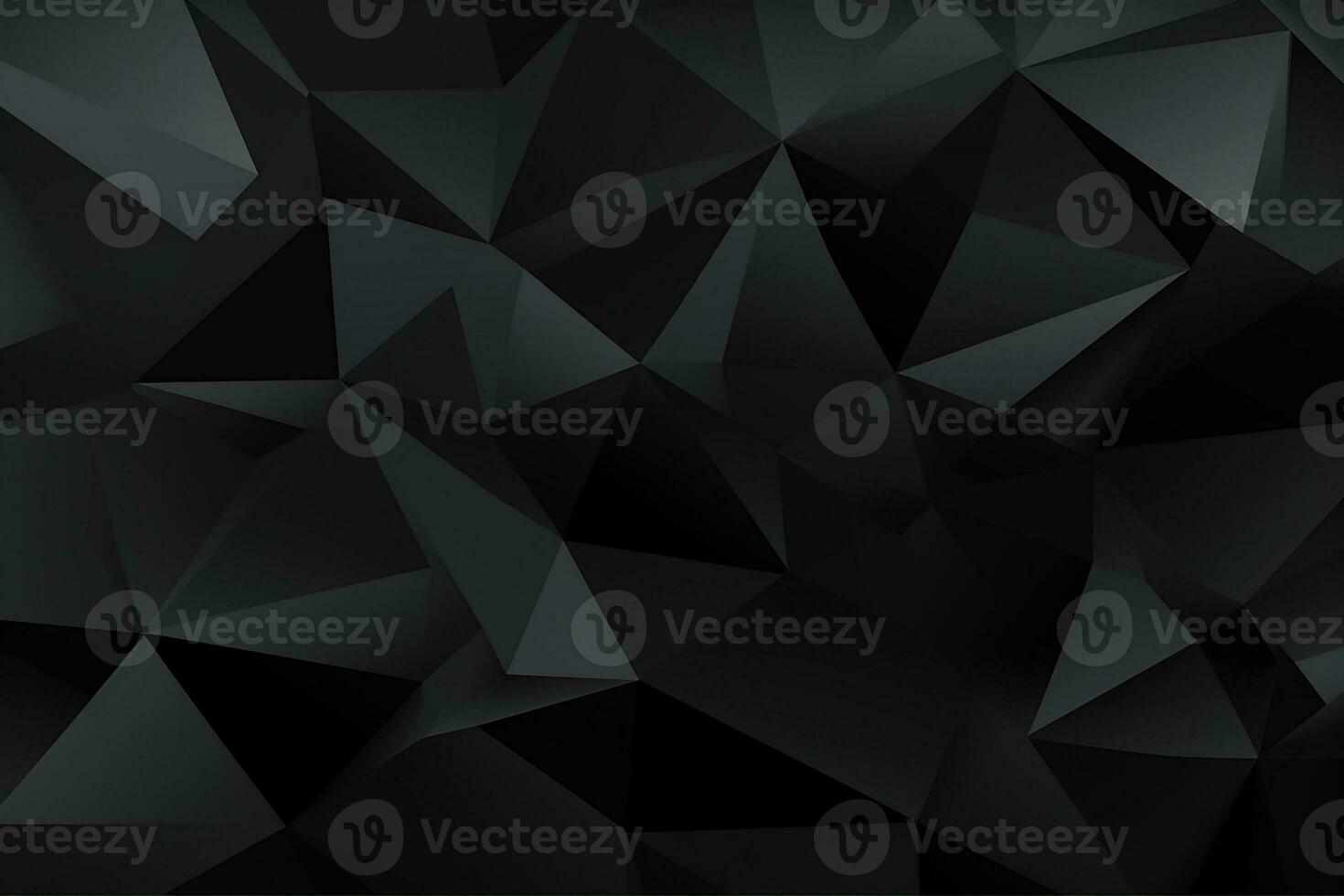 AI generated Black abstract geometric background from polygons photo