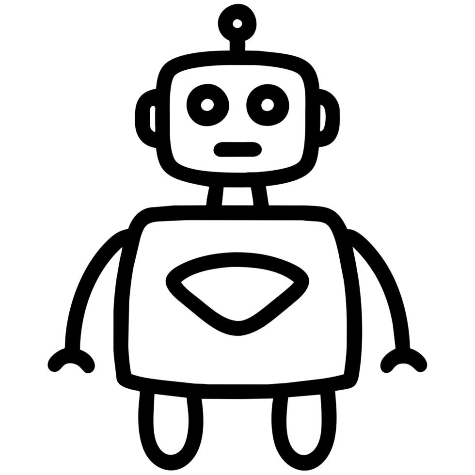 cute robot outline png