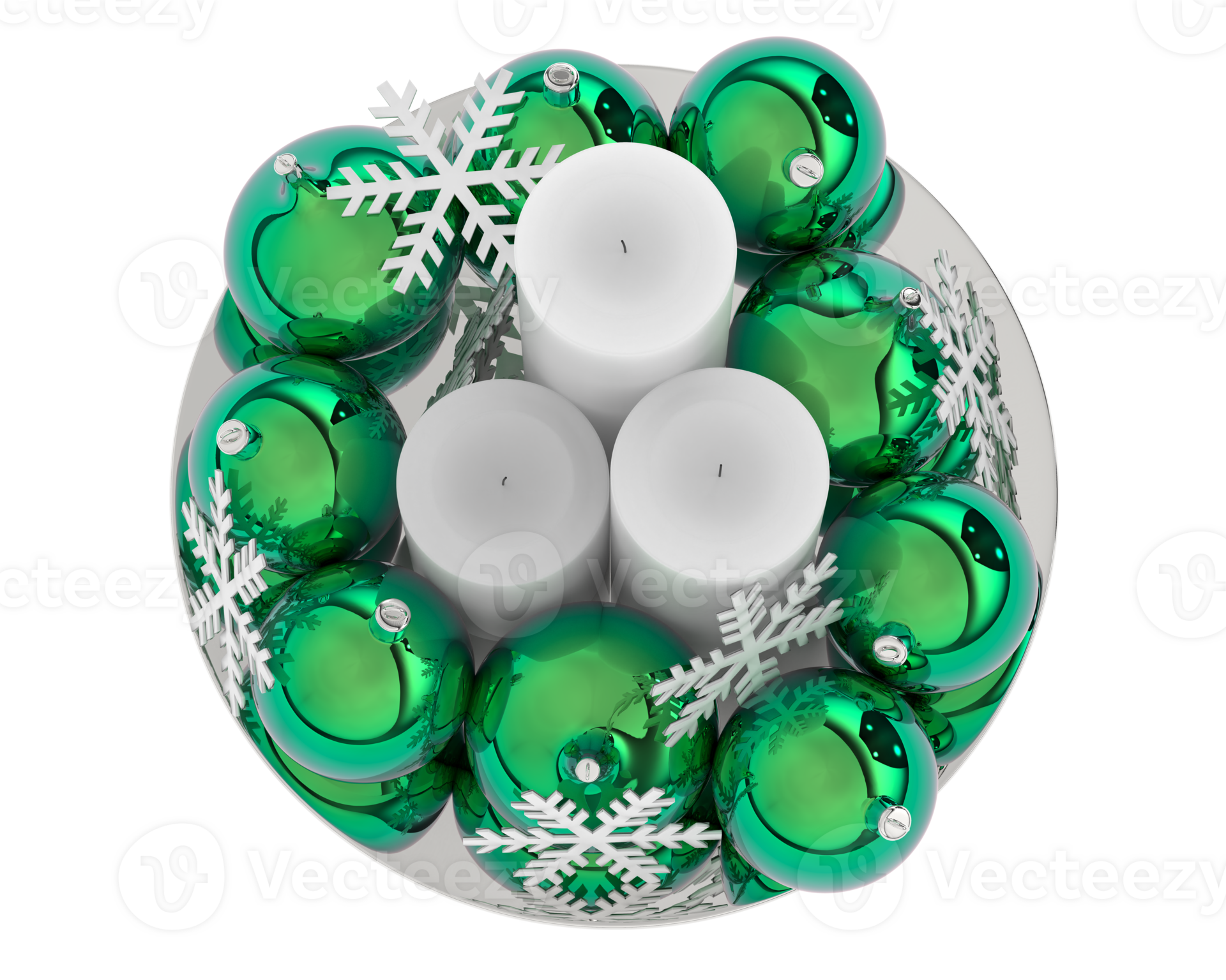Christmas table decoration isolated on background. 3d rendering