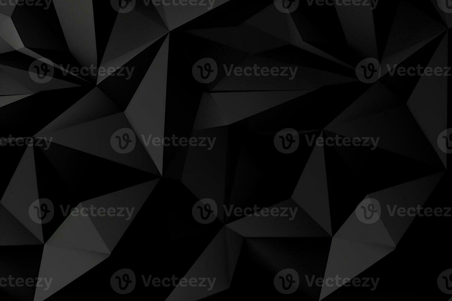 AI generated Black abstract geometric background from polygons photo