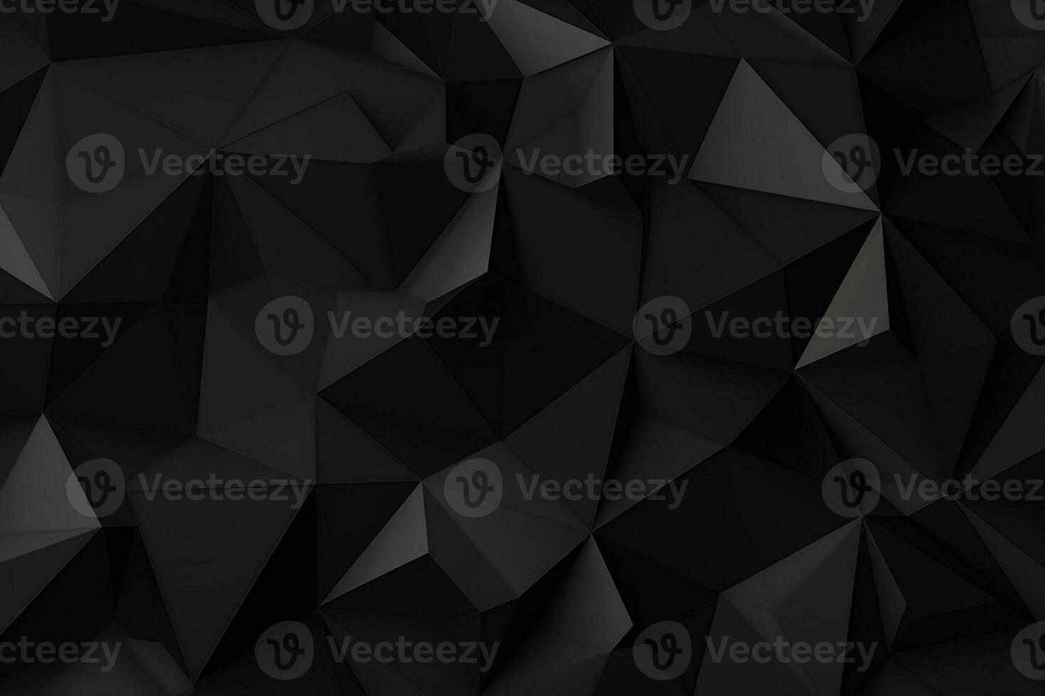 AI generated Black abstract geometric background from polygons photo