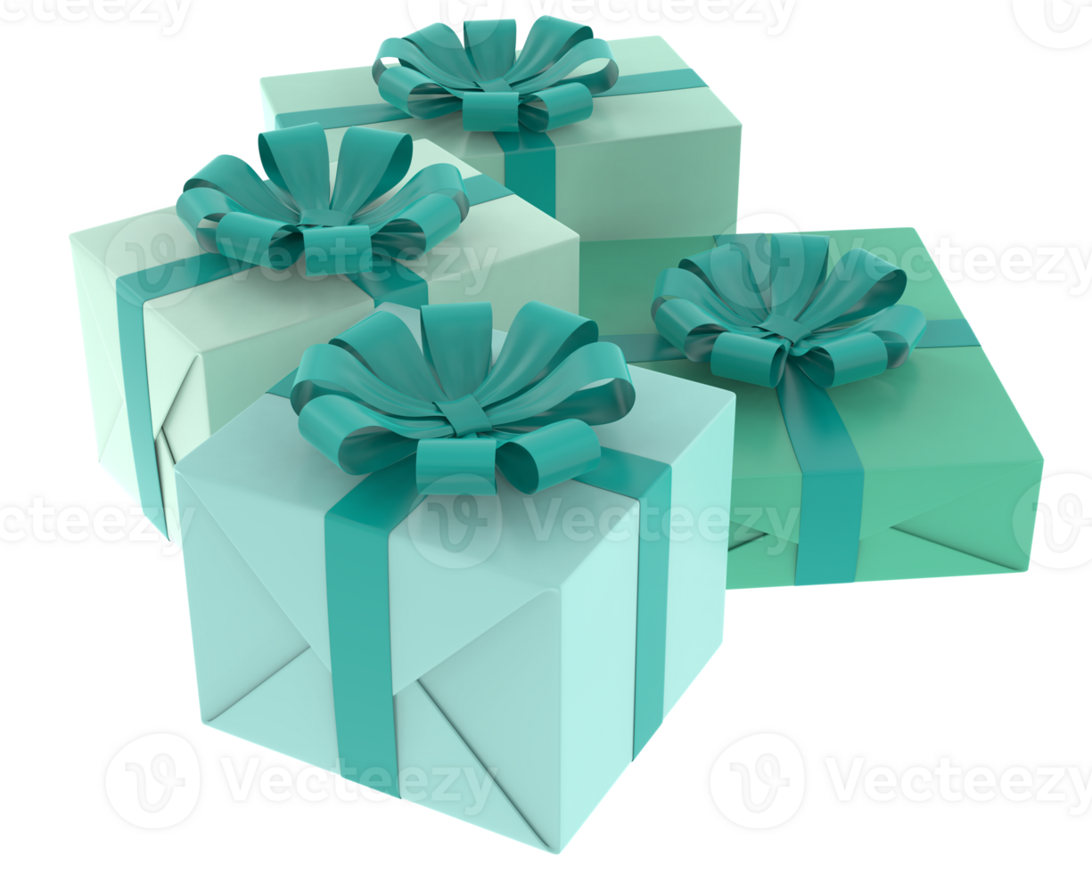 Christmas gift boxes isolated on background. 3d rendering - illustration png