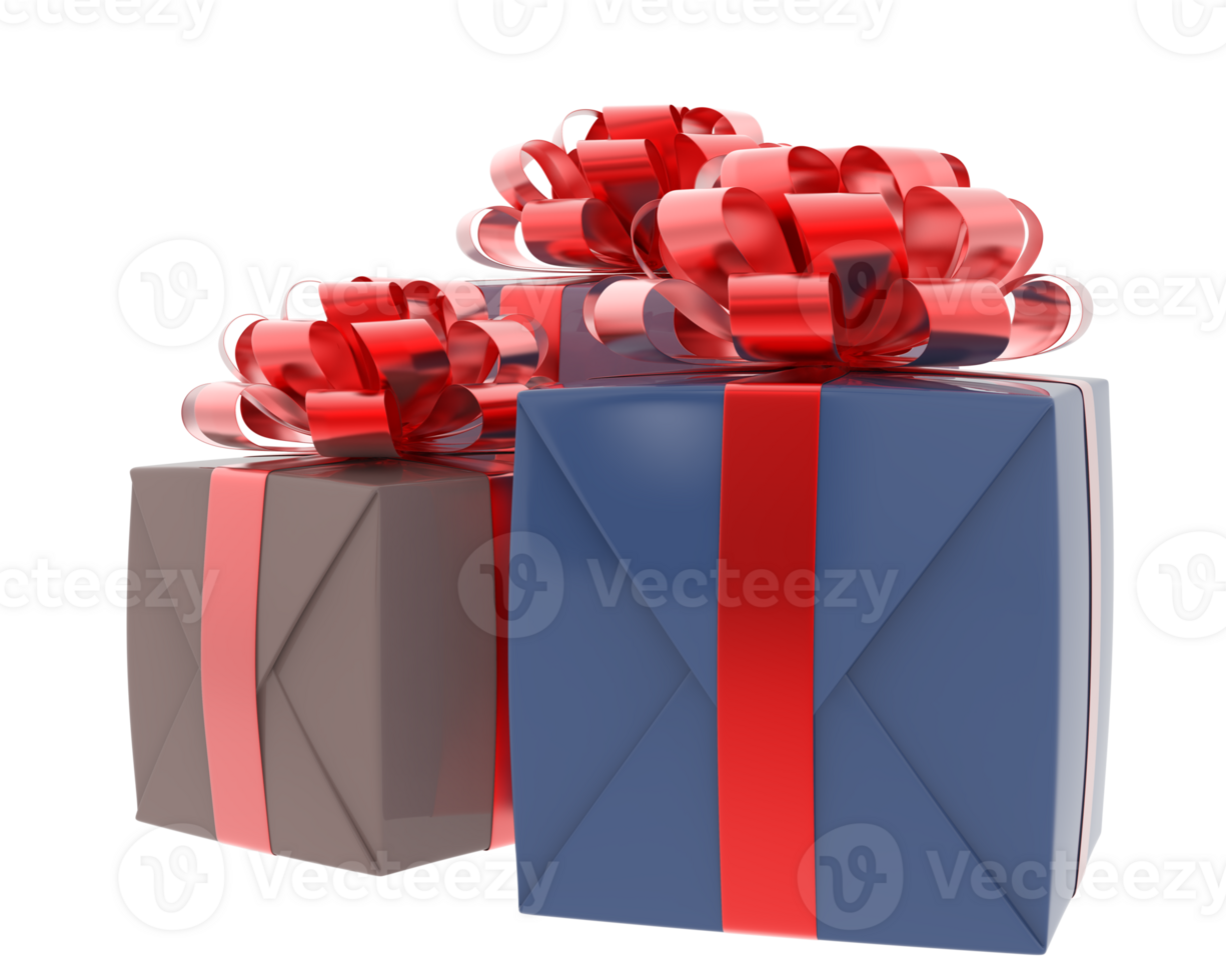 Christmas gift boxes isolated on background. 3d rendering - illustration png