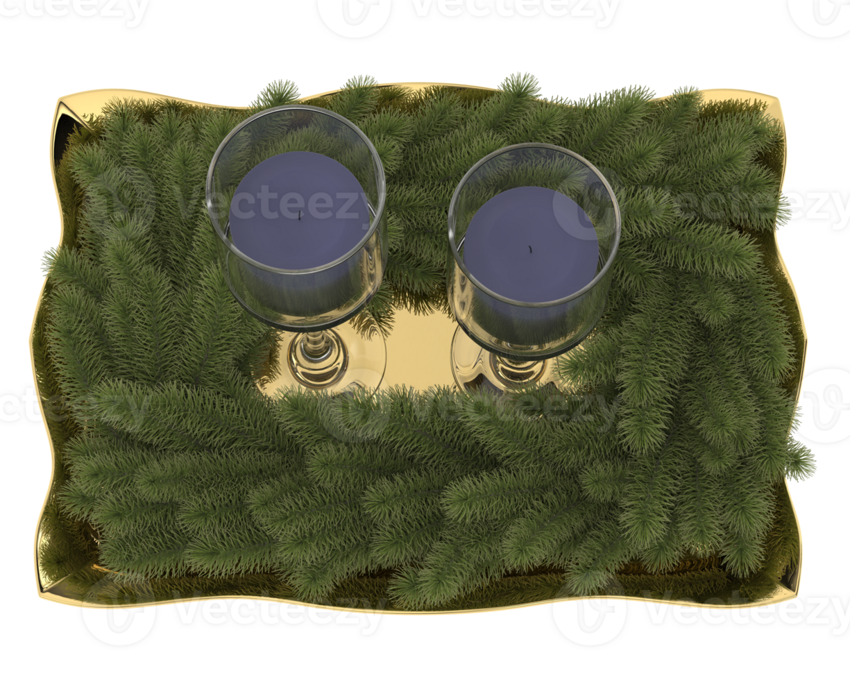 Christmas table decoration isolated on background. 3d rendering - illustration png