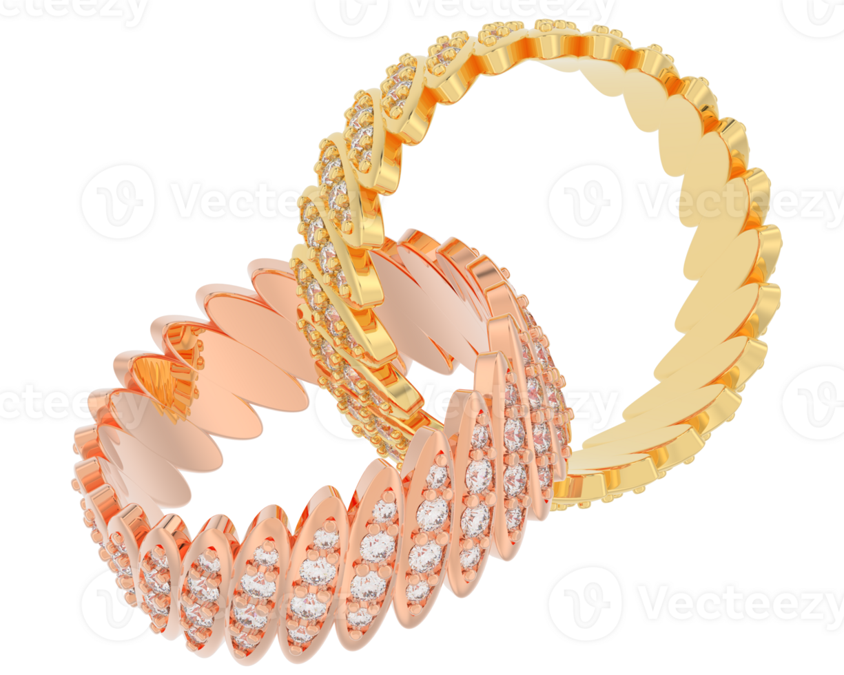 Wedding ring isolated on transparent background. 3d rendering - illustration png