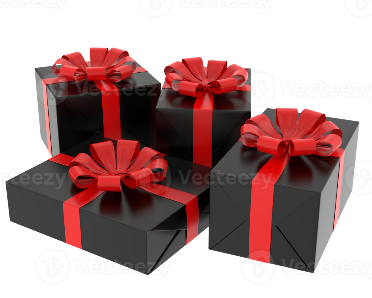 Christmas gift boxes isolated on background. 3d rendering - illustration png