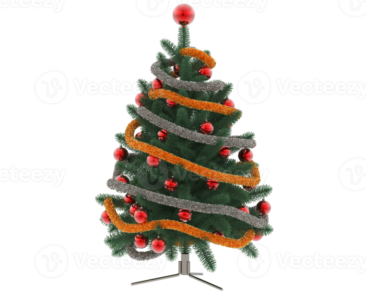 Christmas tree isolated on background. 3d rendering - illustration png