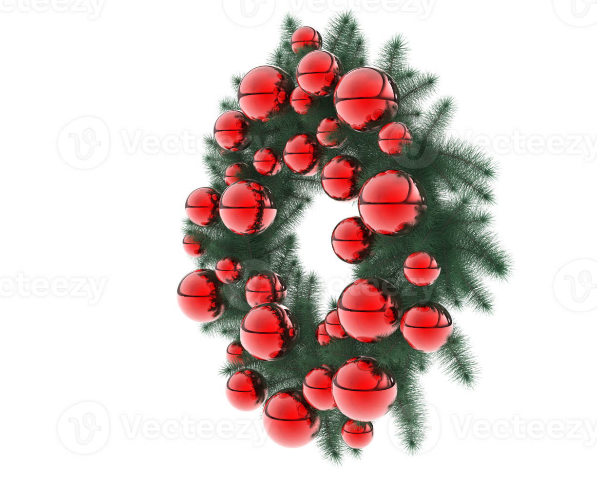 Christmas wreath isolated on background. 3d rendering - illustration png
