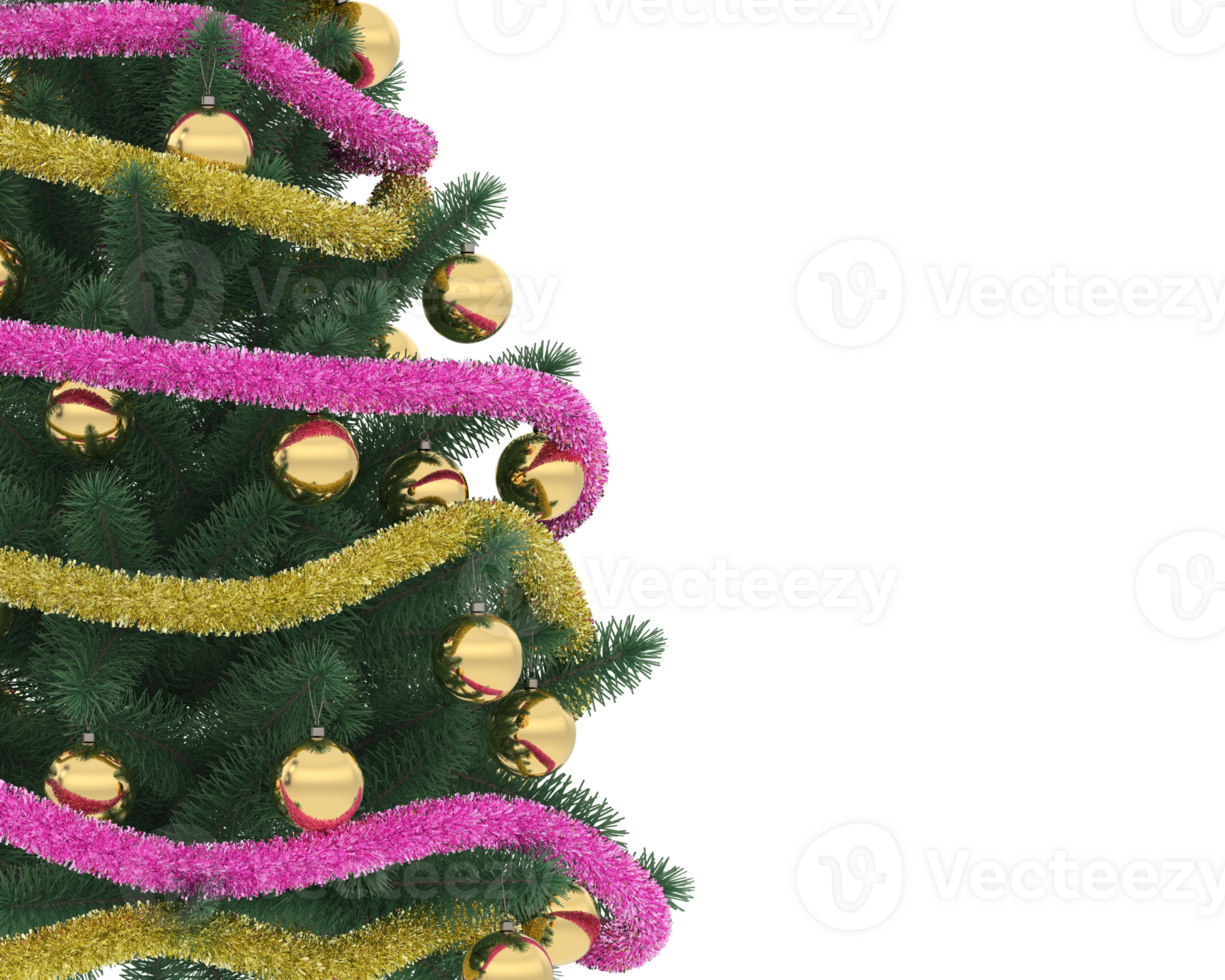 Christmas tree isolated on background. 3d rendering - illustration png