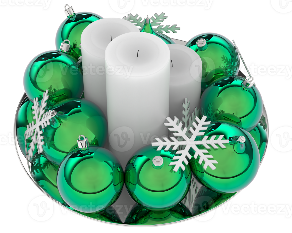 Weihnachten Tabelle Dekoration isoliert auf Hintergrund. 3d Rendern - - Illustration png