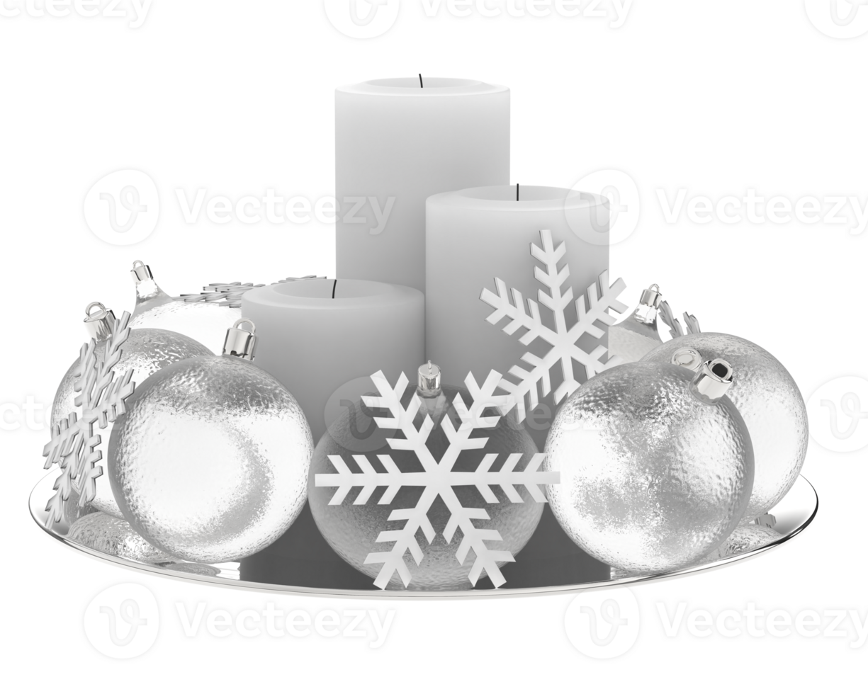 Christmas table decoration isolated on background. 3d rendering - illustration png