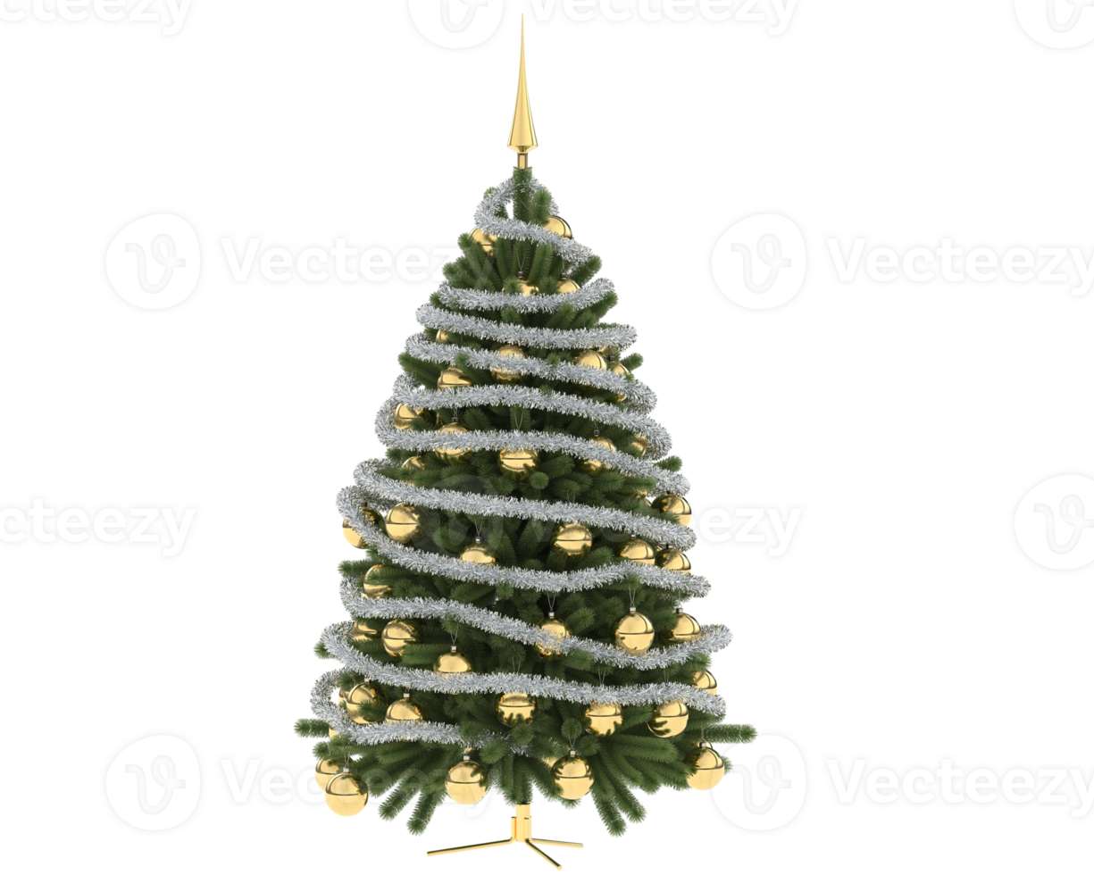Christmas tree isolated on background. 3d rendering - illustration png