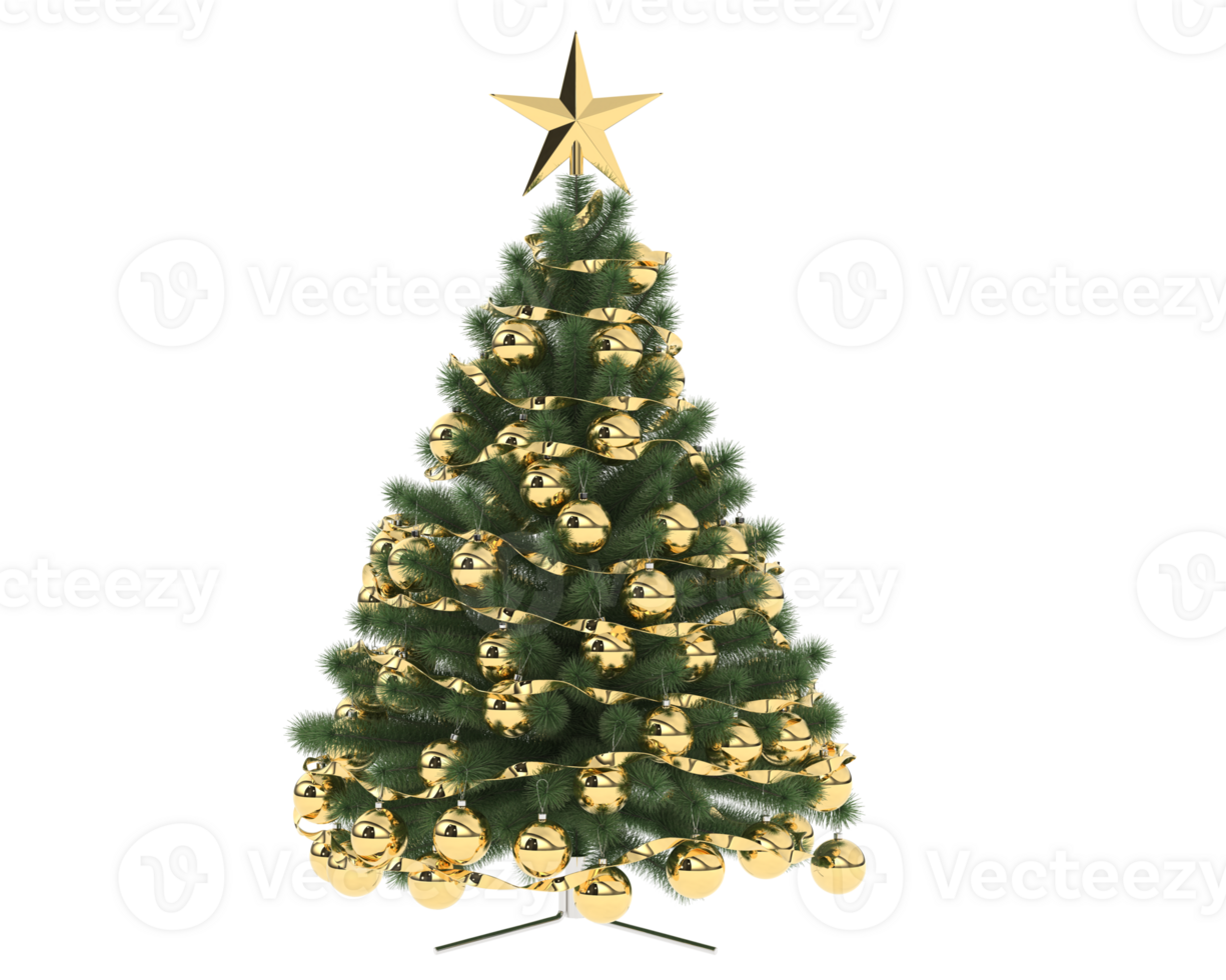 Christmas tree isolated on background. 3d rendering - illustration png