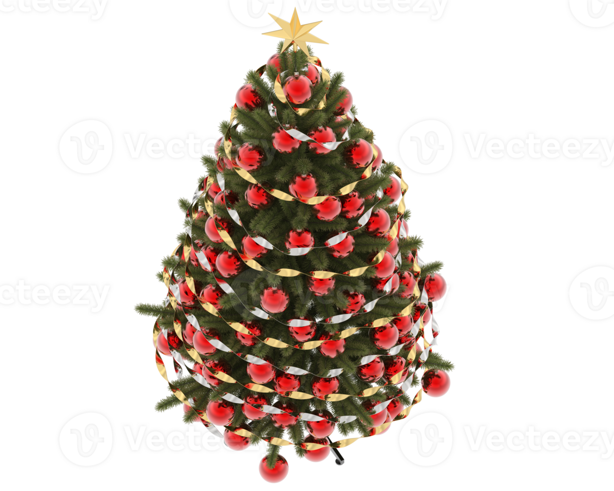 Christmas tree isolated on background. 3d rendering - illustration png