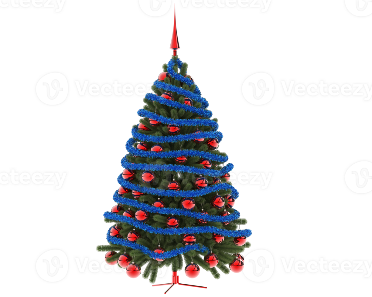 Christmas tree isolated on background. 3d rendering - illustration png