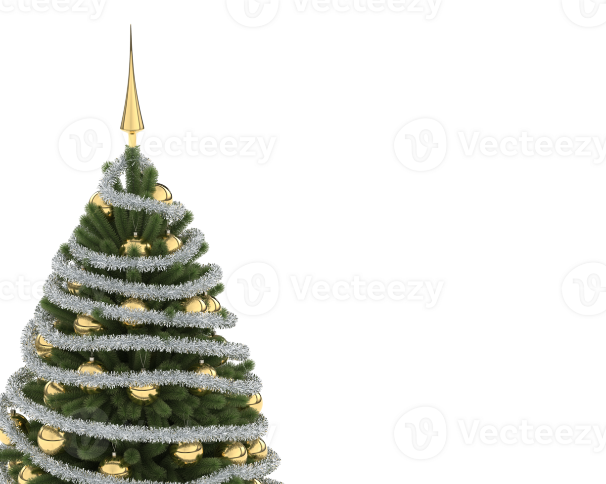 Christmas tree isolated on background. 3d rendering - illustration png