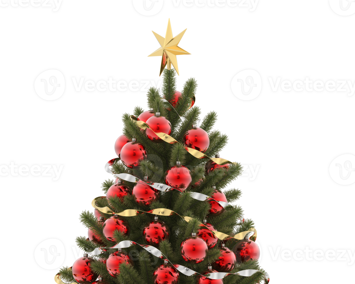 Christmas tree isolated on background. 3d rendering - illustration png
