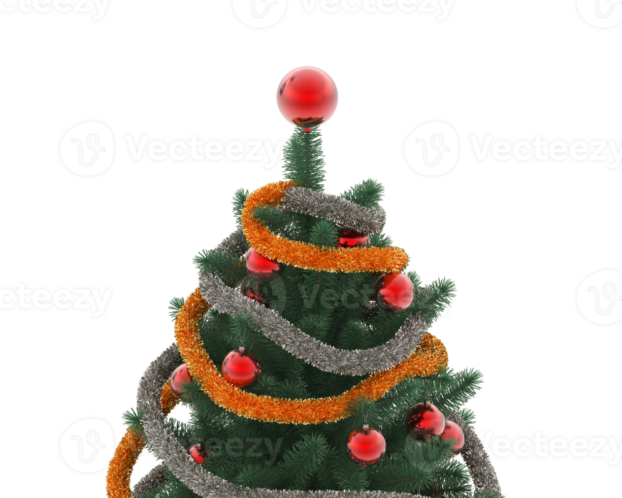 Christmas tree isolated on background. 3d rendering - illustration png