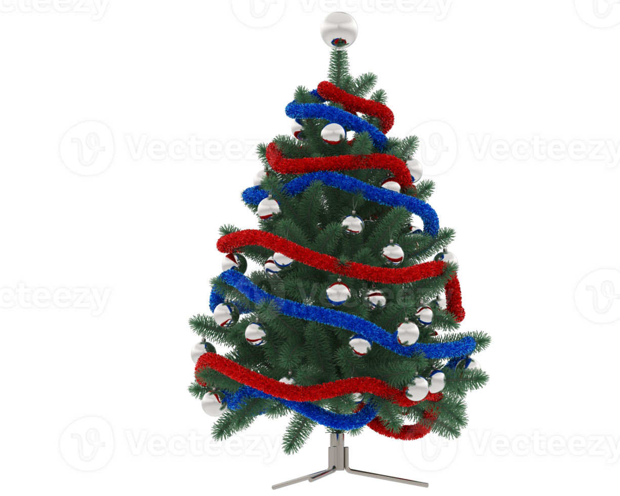 Christmas tree isolated on background. 3d rendering - illustration png