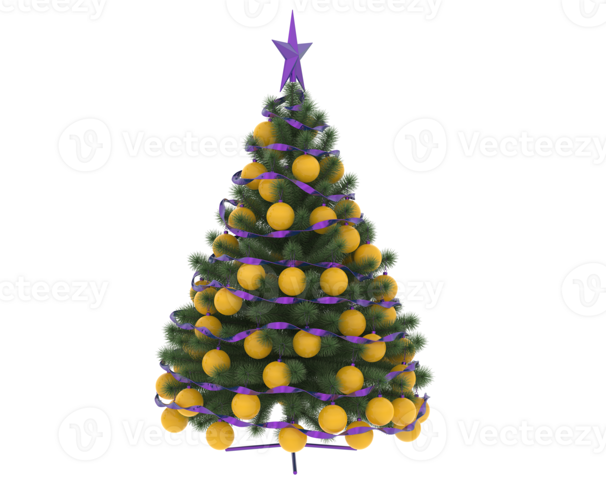Christmas tree isolated on background. 3d rendering - illustration png