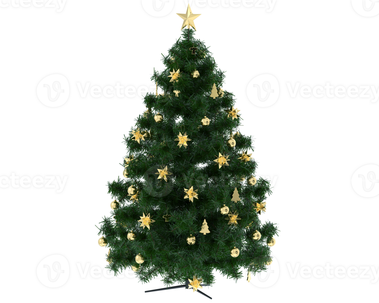 Christmas tree isolated on background. 3d rendering - illustration png