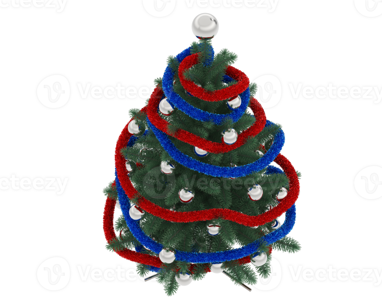Christmas tree isolated on background. 3d rendering - illustration png