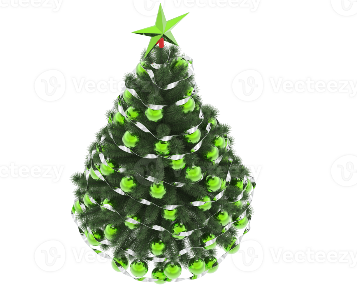 Christmas tree isolated on background. 3d rendering - illustration png