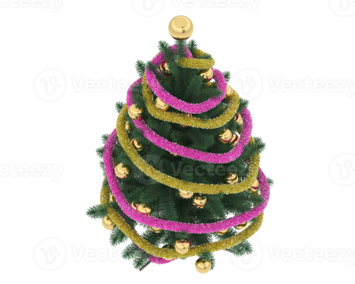 Christmas tree isolated on background. 3d rendering - illustration png