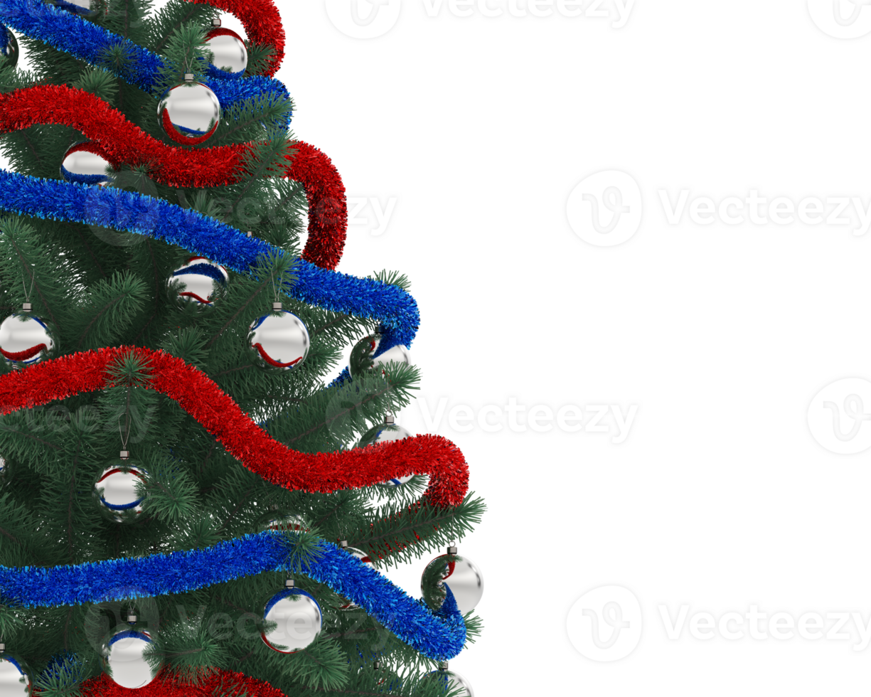Christmas tree isolated on background. 3d rendering - illustration png
