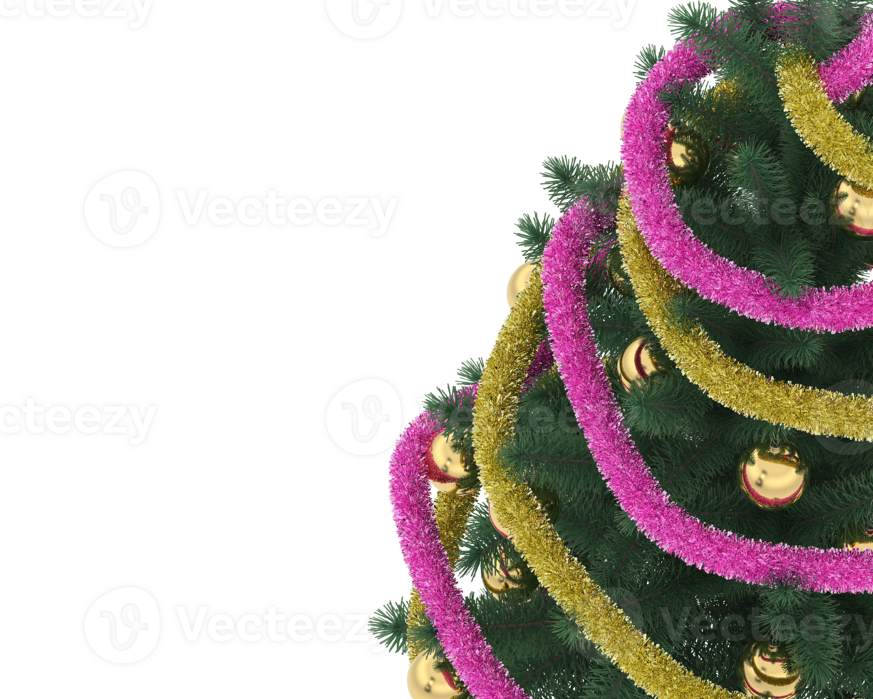Christmas tree isolated on background. 3d rendering - illustration png