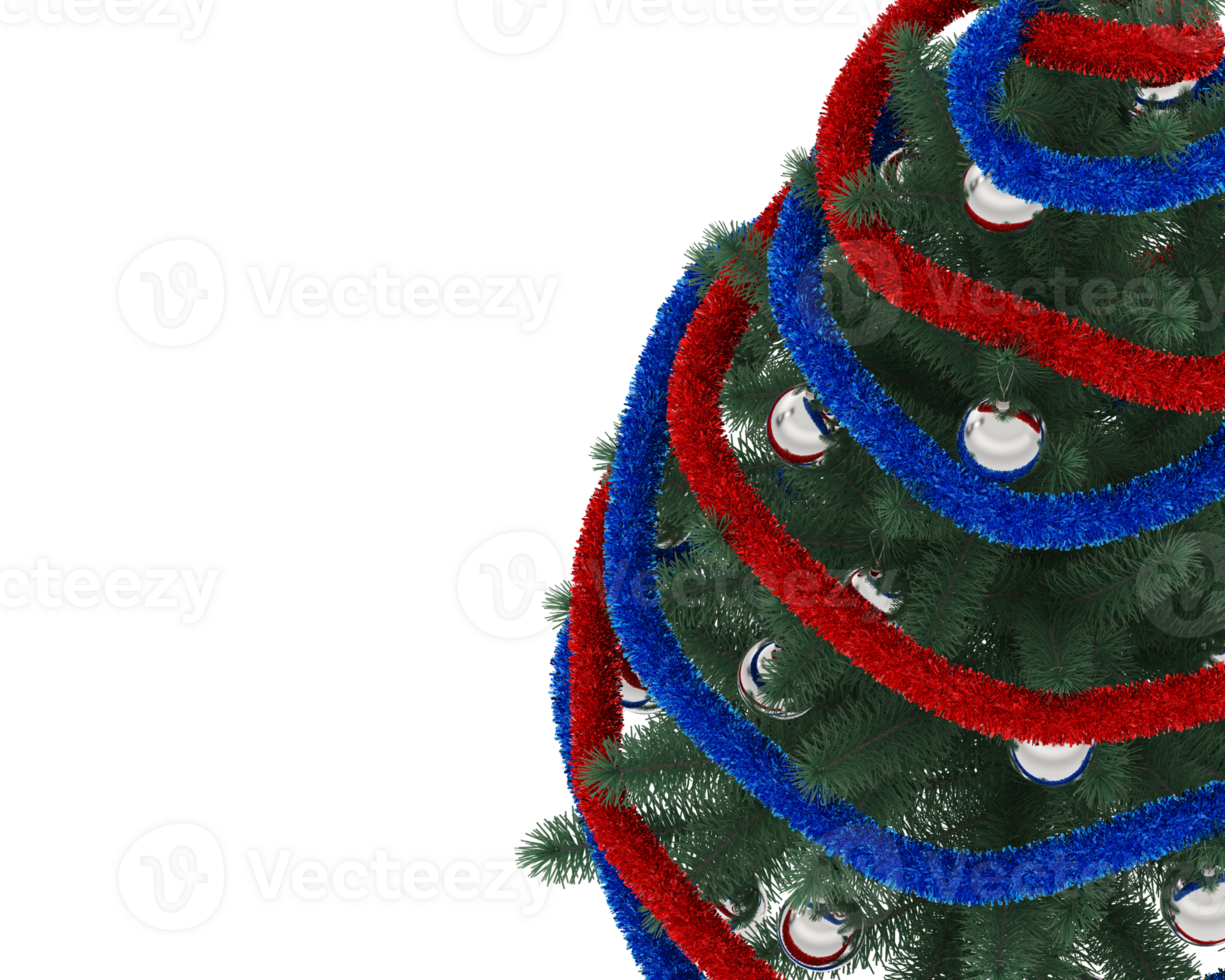 Christmas tree isolated on background. 3d rendering - illustration png