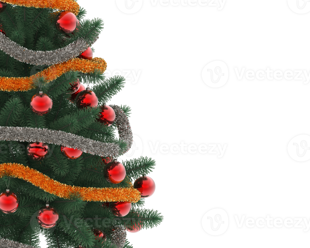 Christmas tree isolated on background. 3d rendering - illustration png